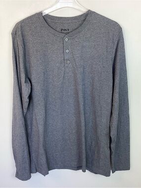 NWOT Pact Organic Cotton Softspun Long Sleeve Henley - Gray - M